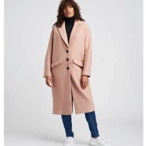 UNIVERSAL STANDARD Women's Willow Wool Cocoon Overcoat Pink RARE NEW S 14/16